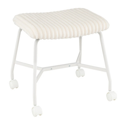 Costway Set Of 2 Upholstered Portable Accent Ottoman Stool-Black - White - Image 5
