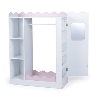 Costway Kids Wardrobe Closet Dress Up Storage With Mirrors - Pink - Image 5