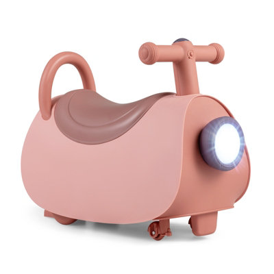 B&Q -  Kids Ride On Push Car With Headlight & Music Pink