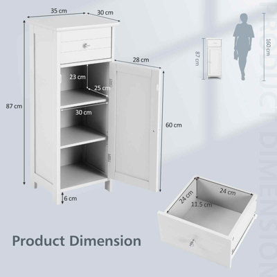 B&Q -   Bathroom Storage Cabinet Freestanding Bathroom Cabinet With Single Door
