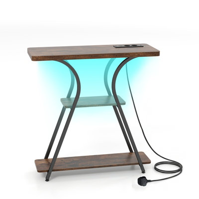 B&Q -  Console Table With 3 Tier Entryway Table With Storage Shelves Metal Frame Behind Couch Table