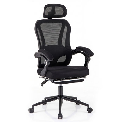 B&Q -  Ergonomic Office Chair Mesh Computer Chair With 2D Headrest 2D Lumbar Support