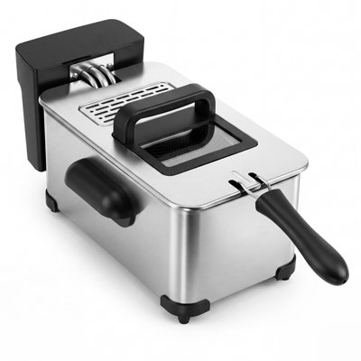 Costway 3L Electric Deep Fryer With Basket Stainless Steel Countertop Fryer With Enamel Oil Tank Viewing Window
