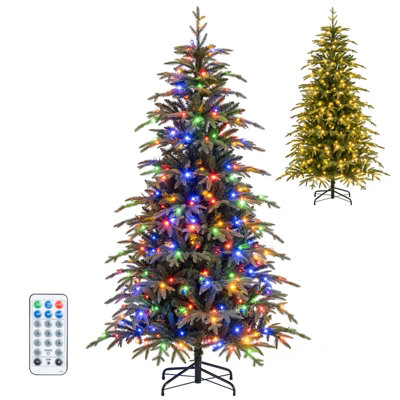 B&Q -  185 Cm Artificial Christmas Tree Pre-Lit Xmas Tree With Branch Tips