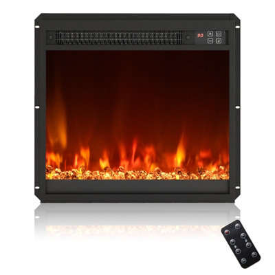Costway 18" Electric Fireplace Insert Recessed 1500W Fireplace Heater With Remote Control