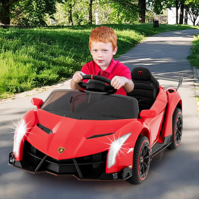 Costway 12V Battery Powered Electric Vehicle Kids Ride-On Sports Car-Red