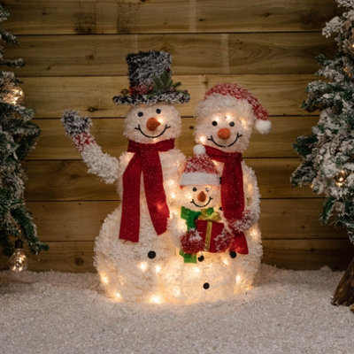 79cm Battery Operated Light up Snow Family Christmas