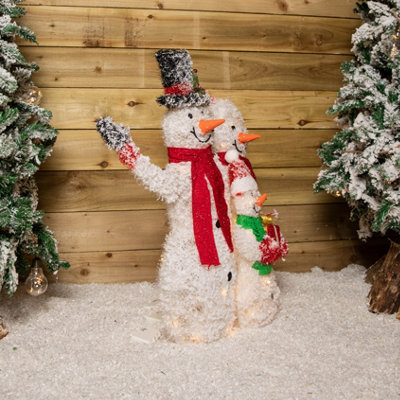 79cm Battery Operated Light up Snow Family Christmas Decoration with ...