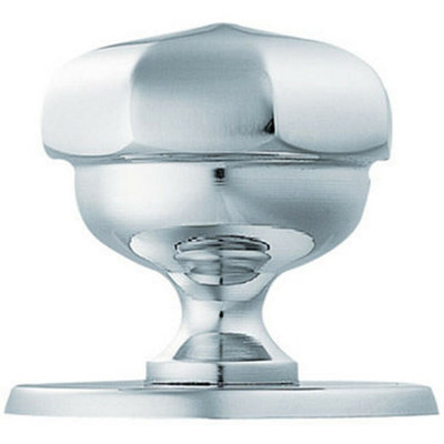 79mm OCTAGONAL Centre Door Knob Victorian Polished Chrome Outdoor Handle