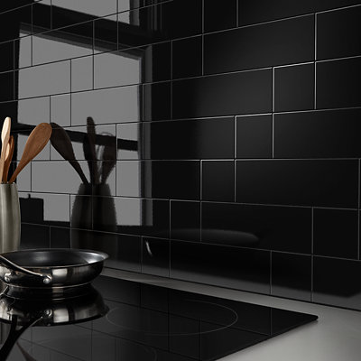 Shop black kitchen tiles.