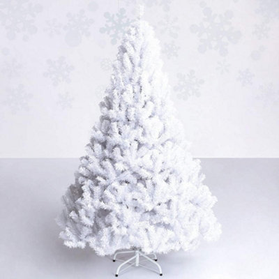 7ft (1000 Tips) Artificial Christmas Tree Xmas Pine Tree with Metal Stand White - 3