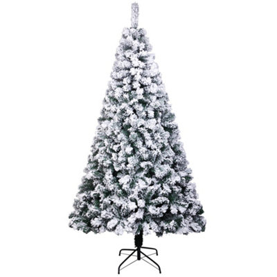 7ft 1300 Branch Christmas Tree Snowy White DIY at B&Q