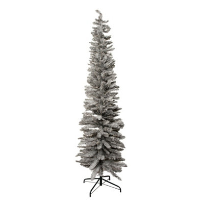 SHareconn 7ft Pencil Christmas Tree – Slim Artificial Xmas Tree With 8 Lighting Modes, Easy Setup For Holiday Decor