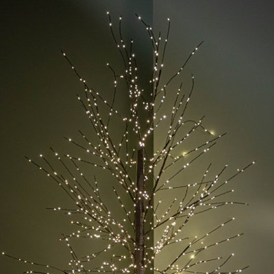 7ft (2.1m) Light up Black Micro Dot Christmas Tree with 1700 Static ...