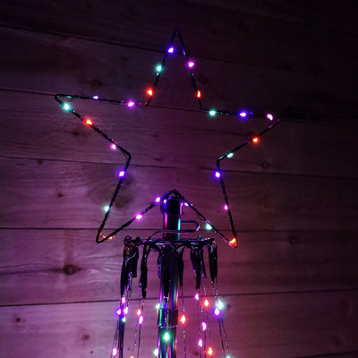 7ft (2.1m) Premier Christmas Outdoor Black Pin Wire LED Pyramid Maypole ...