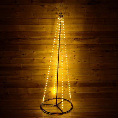 7ft (2.1m) Premier Christmas Outdoor Black Pin Wire LED Pyramid Maypole ...
