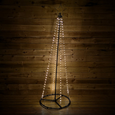 7ft (2.1m) Premier Christmas Outdoor Black Pin Wire LED Pyramid Maypole ...