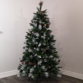 7ft (210cm) Avatika Frosted Christmas Tree With Cones 896 tips