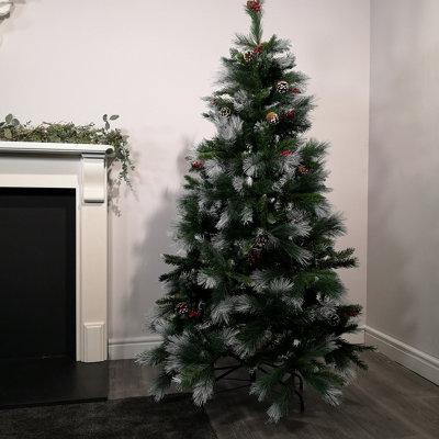 7ft (210cm) Avatika Frosted Christmas Tree With Cones 896 tips