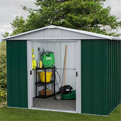 7ft 5" x 6ft 10" Apex Metal Garden Shed - Grey (7ft 5" x 6ft 10" / 7"5' x 6"10' / 2m x 2.1m)