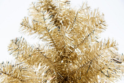 7 Ft. Prelit Rose Gold Tinsel Artificial Christmas Tree - The Home Depot
