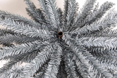 7Ft Artificial Flocked Slim Green Christmas Pencil Tree Holiday Home Decorations with Pointed Tips and Metal Stand - 3