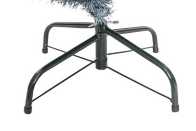 7Ft Artificial Flocked Slim Green Christmas Pencil Tree Holiday Home Decorations with Pointed Tips and Metal Stand - 5