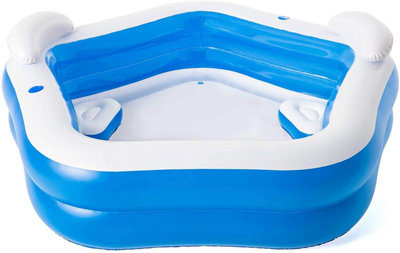 7ft Bestway Family Fun Inflatable Pool with 2 Seats Headrests and