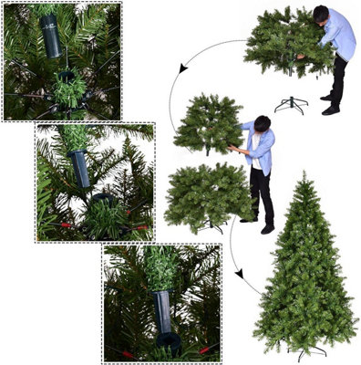 7ft Christmas Tree With 1200 Tips & Metal Stand Xmas Decor - 6