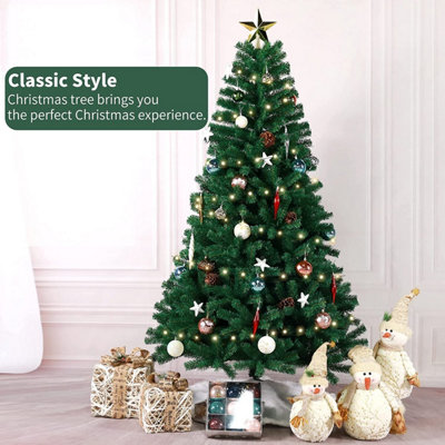 7ft Christmas Tree with 200 LED Lights 800 Branch Tips Green
