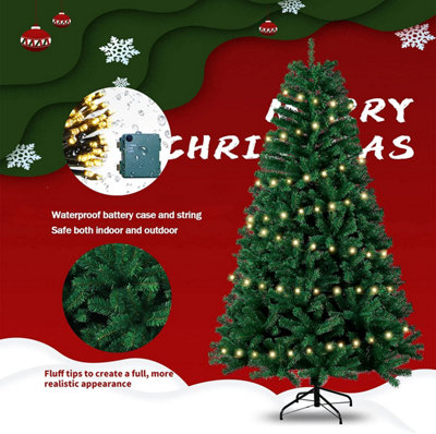 Christ Mas Costway 6 ft. Pre-Lit Artificial Christmas Tree Fiber Optic