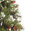 7Ft. Christmas Tree with Pinecones and Berries - 210cm Part Decorated Artificial Tree - Metal Floor Stand