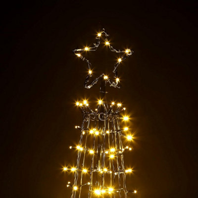 7ft Christmas Xmas Led Star Cone Tree Lights Decoration Indoor ...