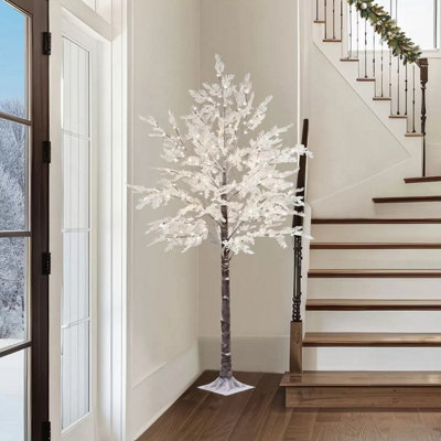 7ft Flocked LED Cedar Christmas Tree with 240 Warm White Lights