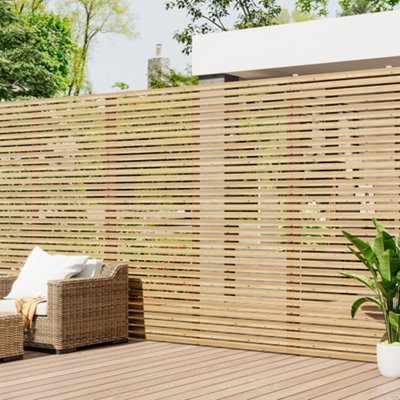 7FT Lap Wooden Fence panel Decorative fence panel Perfect for Garden 1.8m W x 2.1m H