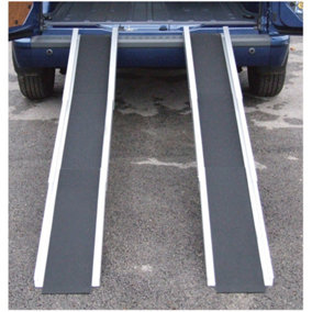 7ft Lightweight Durable Channel Ramp - Gritted Surface - 200kg Weight Limit