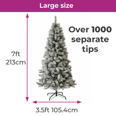 7ft Neo Flocked Snow Scandinavian Tips Spruce Fir Artificial Christmas Tree