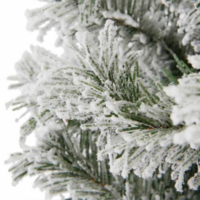 7ft Neo Flocked Snow Scandinavian Tips Spruce Fir Artificial Christmas Tree