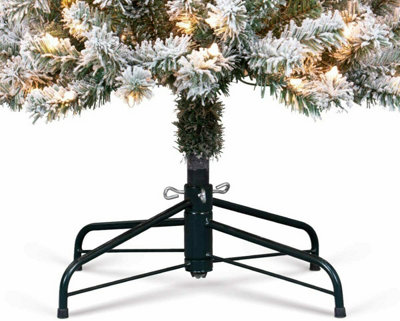 7ft Pre -Lit Artificial Christmas Tree Snowy Pencil tree 820 snow Tips &  220 LED Lights with stand - 5