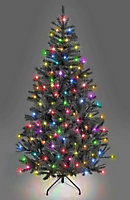7FT Prelit Black Alaskan Pine Christmas Tree Multicolour LEDs