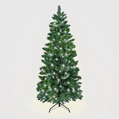 7FT Prelit Cool White Leds Slim Chrismtmas Tree Cool White LEDs