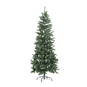 7FT Slim Pine Green Tree Christmas Holiday Festive Xmas Home Decorations with Pencil Point Tips