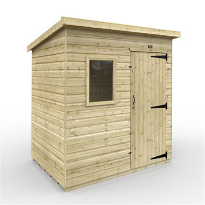 7ft x 5ft (2050mm x 1450mm) Horsforth Elite Pressure Treated Shiplap Pent Shed with 1 Window