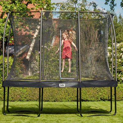 7ft x 5ft Salta Black Comfort Edition Rectangular Trampoline with Enclosure