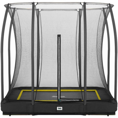 7ft x 5ft Salta Black Rectangular Comfort Edition Inground Trampoline with Enclosure