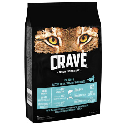 7kg Crave Natural Grain Free Adult Complete Dry Cat Food Salmon & Whitefish - 3