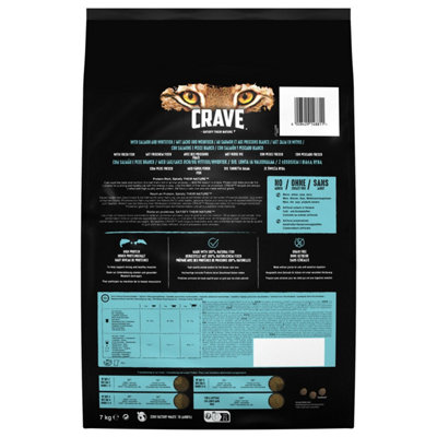 7kg Crave Natural Grain Free Adult Complete Dry Cat Food Salmon & Whitefish - 4