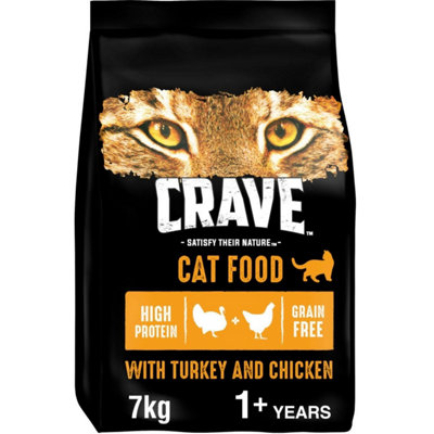 7kg Crave Natural Grain Free Adult Complete Dry Cat Food Turkey ...