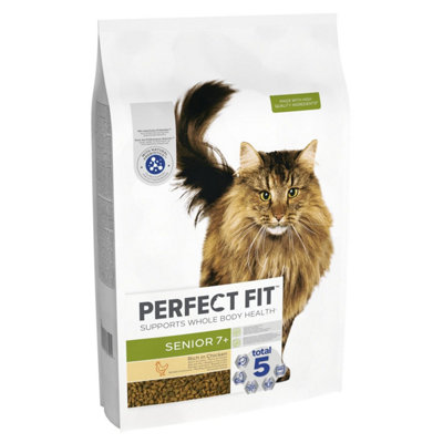 7kg Perfect Fit Advanced Nutrition Senior Complete Dry Cat Food Chicken  Biscuits