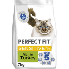 7kg Perfect Fit Advanced Nutrition Sensitive Adult Complete Dry Cat Food Turkey